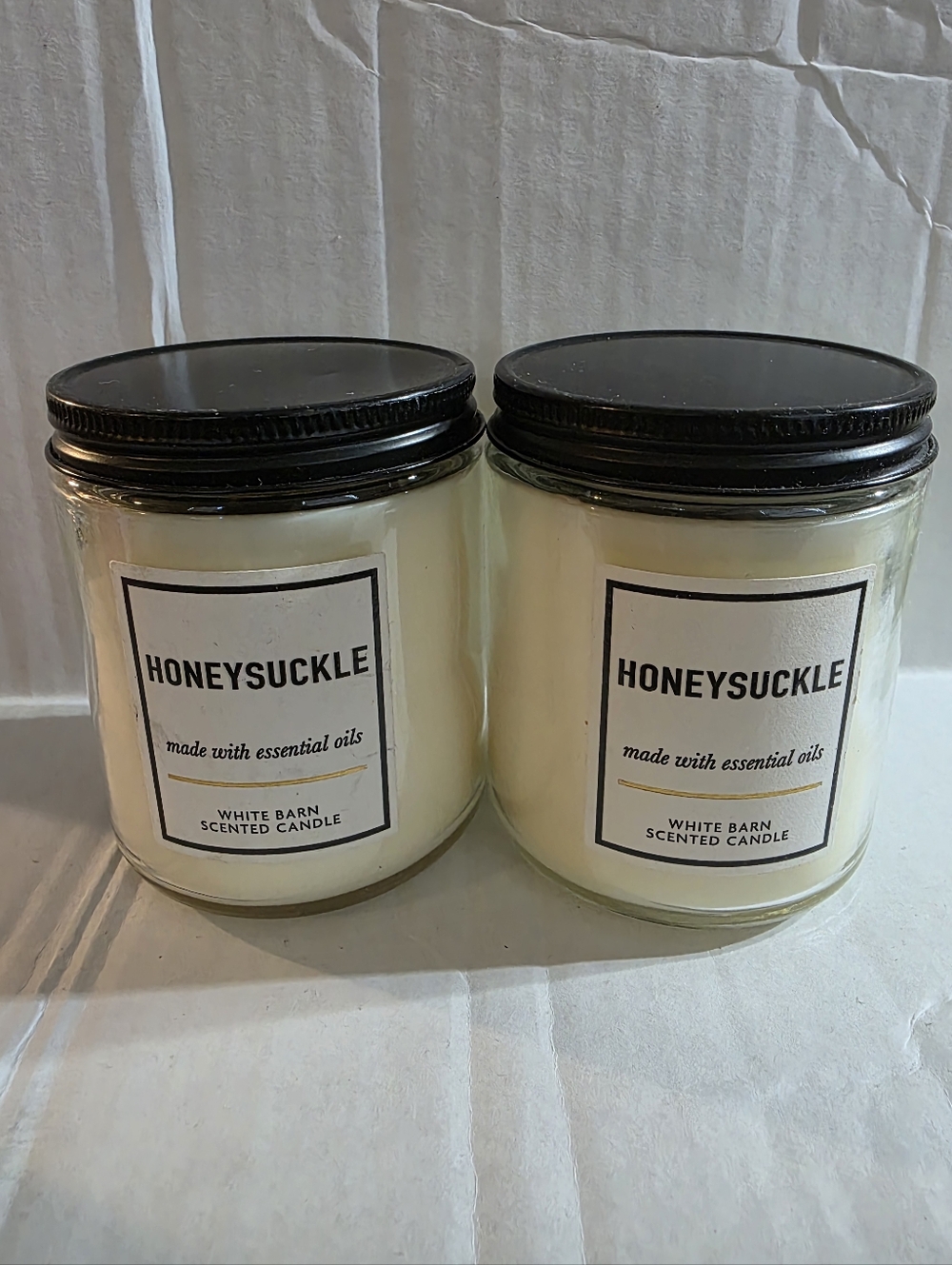 BATH AND BODY WORKS HONEYSUCKLE SINGLE WICK CANDLES X2.